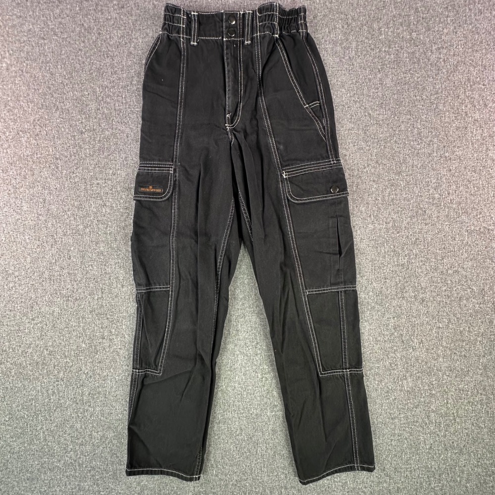 BDG Jeans Womens W24 Relaxed Skate Jean Black Contrast Stitch Cargo EXCELLENT